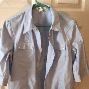 Jennifer and Grace women’s blouse. Size large snap front